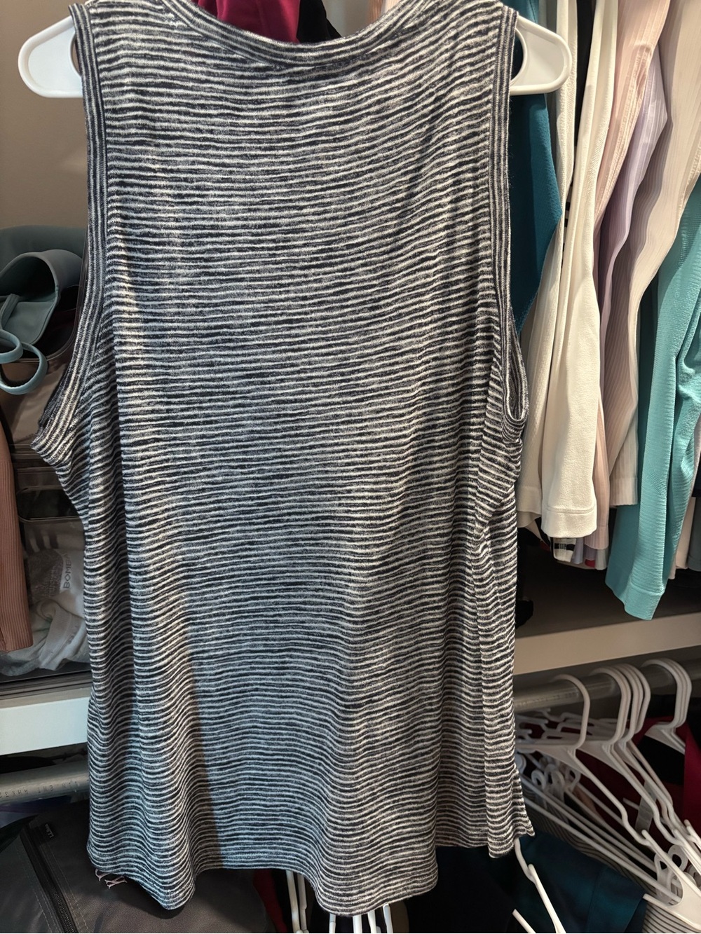 Athleta Striped Sleeveless Tank Top - Navy & White - Picture 3 of 3